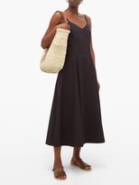 Thumbnail for your product : Three Graces London Aveline Cut-out Cotton-poplin Midi Dress - Black