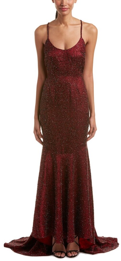 burgundy silk dress