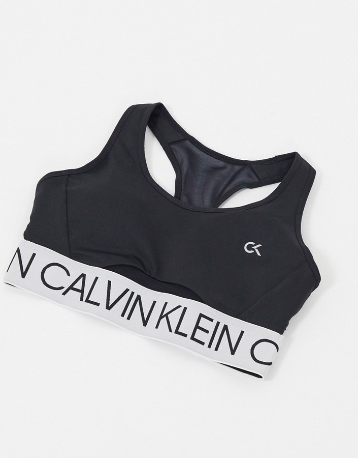 Calvin Klein Performance bra with cut out sides in black ShopStyle