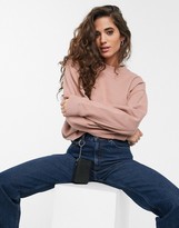 Thumbnail for your product : Weekday Huge oversized cropped sweatshirt in dusty rose