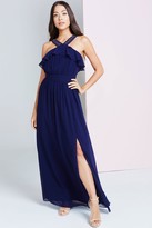 Thumbnail for your product : Little Mistress Navy Embellished Maxi Dress With Ruffle