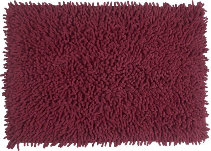 HOME WEAVERS INC Fantasia Bath Rug 100% Cotton Bath Rug Set, Machine Wash, 17 in. x24 in. Rectangle, Red