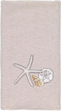 Avanti Seaglass Embroidered Seashell Cotton Fingertip Towel, 11" x 18" -  ShopStyle