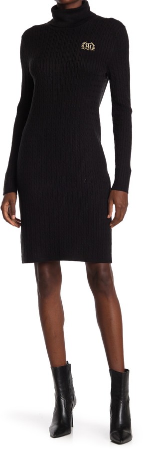 ribbed turtleneck sweater dress