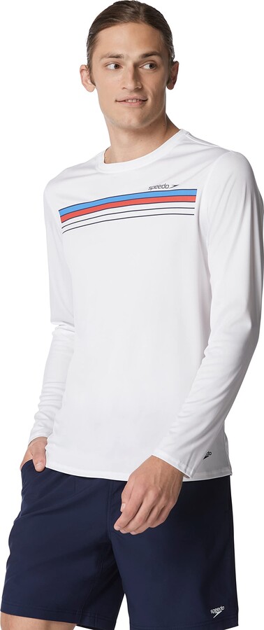 Speedo Men's Uv Swim Shirt Graphic Long Sleeve Tee Rash Guard - ShopStyle T- shirts