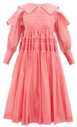 Molly Goddard Bertha Smocked Organza Dress - Womens - Pink