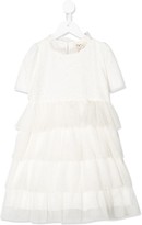 Thumbnail for your product : Douuod Kids Speckled Tiered Tulle Dress