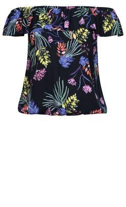 City Chic Citychic Exotic Floral Off Shoulder Top
