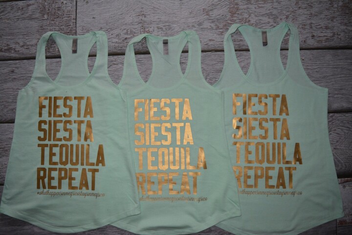 Etsy Fiesta Siesta Tequila Repeat Bachelorette Tanks Bridal Party Tank Top Mexican Spanish