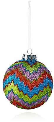 Bloomingdale's Glitter Zigzag Glass Ball Ornament - 100% Exclusive