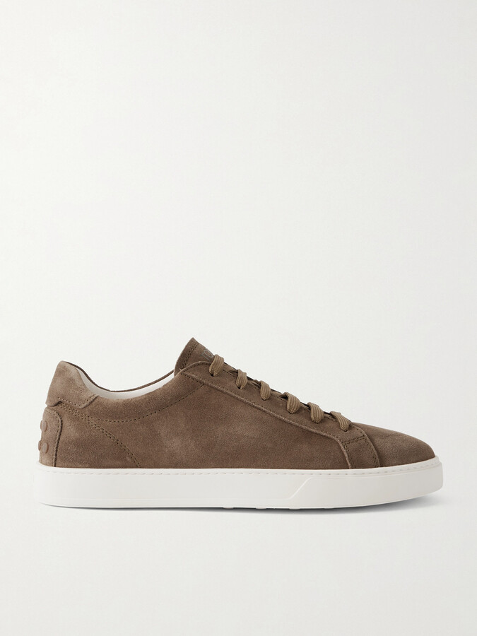 Tod's Allacciata Cassetta Rubber-Trimmed Suede Sneakers
