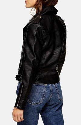 Topshop Brandy Faux Leather Moto Jacket - ShopStyle