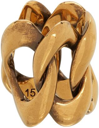 Alexander McQueen Gold Chain & Skull Ring