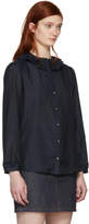 Thumbnail for your product : A.P.C. Navy Josephone Ruffle Collar Blouse