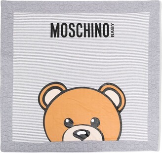 MOSCHINO BAMBINO Cotton Teddy-Bear Print Blanket