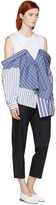 Thumbnail for your product : Enfold White and Navy Reconstructed Shirting Blouse