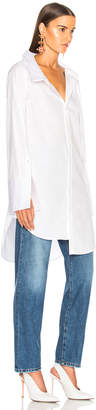 Monse Long Double Collar Shirt in White | FWRD