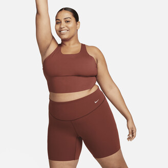 Nike Women's Zenvy Gentle-Support High-Waisted 8 Biker Shorts (Plus Size)  in Brown - ShopStyle