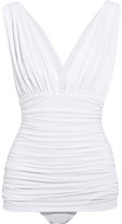 Thumbnail for your product : Norma Kamali Slip Bill Mio ruched plunge-front swimsuit