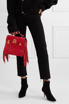 Thumbnail for your product : Balmain Bbuzz Medium Fringed Suede Shoulder Bag - Red