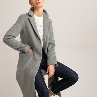 La Redoute Collections Straight Mid-Length Coat in Wool Mix