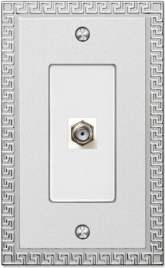 AmerTac Greek 1-Gang Phone Jack Wall Plate