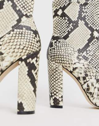 Call it SPRING by ALDO Piellan heeled ankle boots in light snake print-Multi