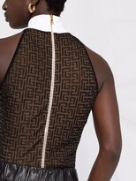 Thumbnail for your product : Balmain Embossed Button Sleeveless Bodysuit