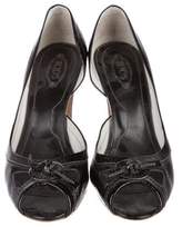 Thumbnail for your product : Tod's Patent Leather Peep-Toe Pumps