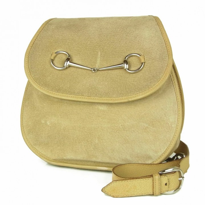 beige suede purse