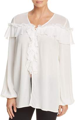 Band of Gypsies Solid Victorian Ruffled Top