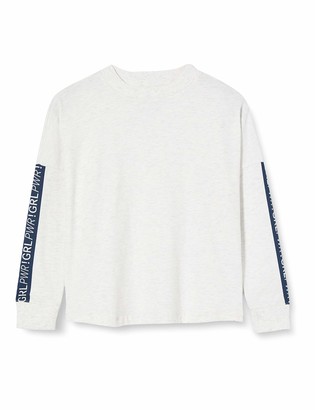 Sanetta Girls' Shirt Ecru Fashionable Stylish Cut Sweatshirt in Grey Melange in Typical Casual Athletic Look