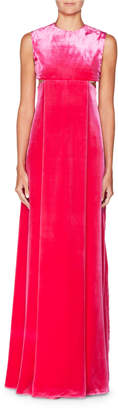Valentino Sleeveless A-Line Velvet Evening Gown with Cutouts