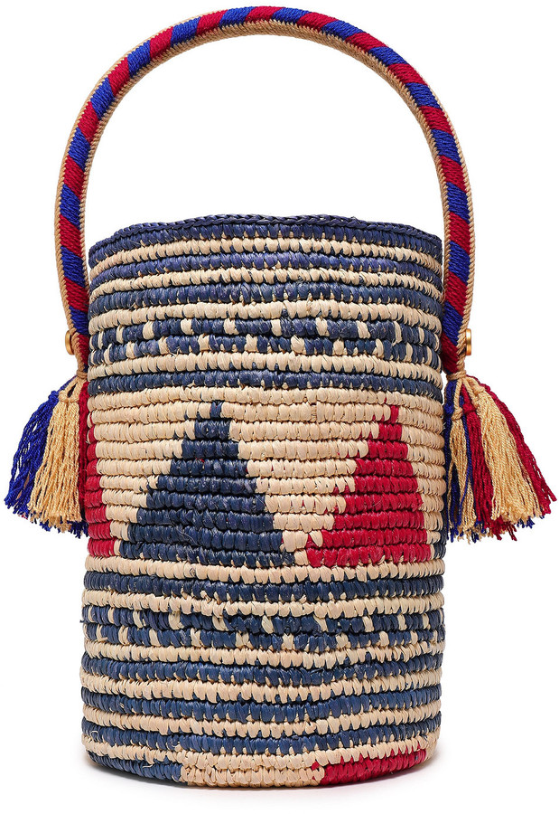 Yosuzi Sonora Tasseled Woven Straw Bucket Bag ShopStyle