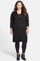 Thumbnail for your product : Sejour 'Fine Dine' Long Merino Cardigan (Plus Size)