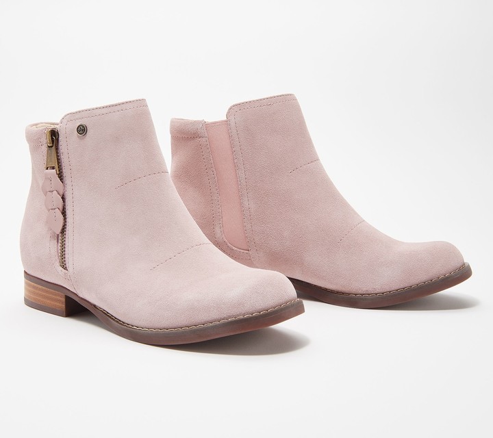blush colored booties
