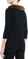 Thumbnail for your product : Neiman Marcus Fur-Neck Cashmere Top