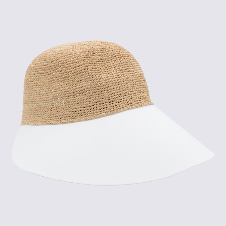 Helen Kaminski Natural And White Raffia Hat