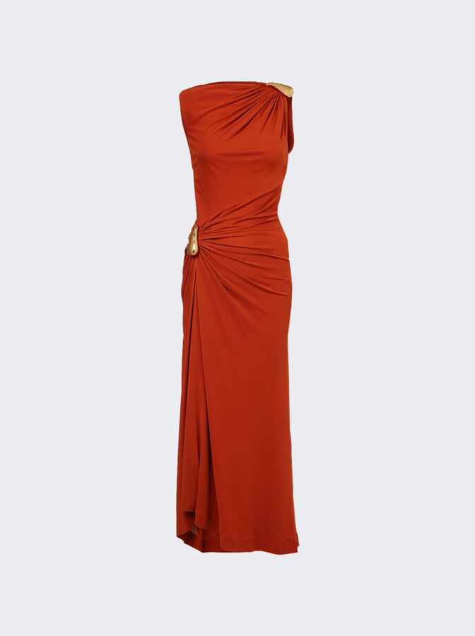 Bottega Veneta Gathered Long Dress Autumn