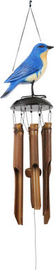 Cohasset Gifts & Garden Bluebird Family Bamboo Wind Chime