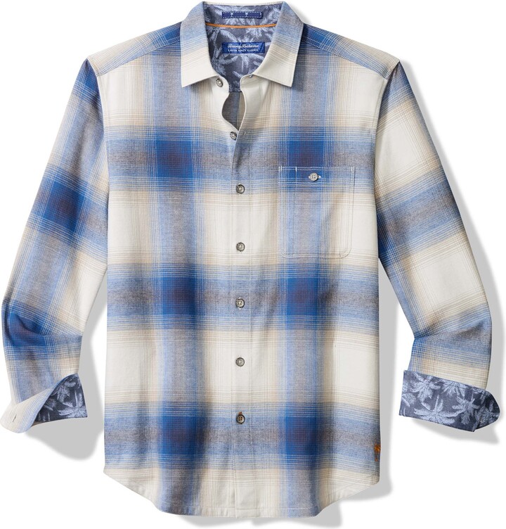 Tommy Bahama Canyon Beach Orcas Ombré Plaid Cotton Flannel Button-Up Shirt
