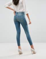 Thumbnail for your product : ASOS Design Ridley High Waist Skinny Jeans With Seamed Split Front In Chayne Green Cast