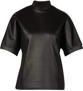 Thumbnail for your product : boohoo Leather Look Turtle Neck Batwing Top