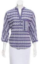 Thumbnail for your product : Band Of Outsiders Embroidered Three-Quarter Sleeve Top