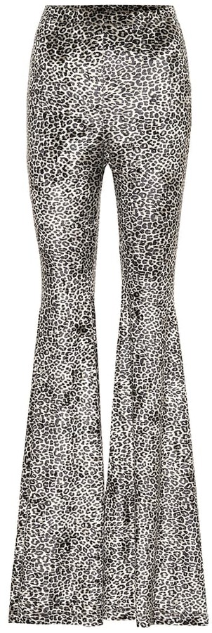 high rise printed flare pants