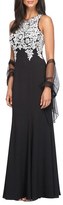 Thumbnail for your product : Alex Evenings Women's Embroidered A-Line Gown With Chiffon Shawl
