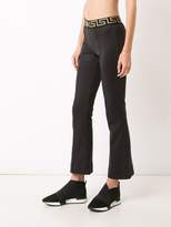 Thumbnail for your product : Versace Greek Key waistband flared leggings