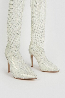 Karen Millen Gemstone Embellished Knee High Boot - ShopStyle