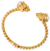 Thumbnail for your product : Alexander McQueen Hinged Pearl Skull Bracelet, Golden