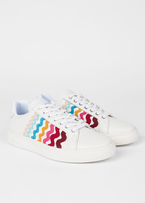 Paul Smith Women's White 'Ribbon' Leather 'Lapin' Trainers